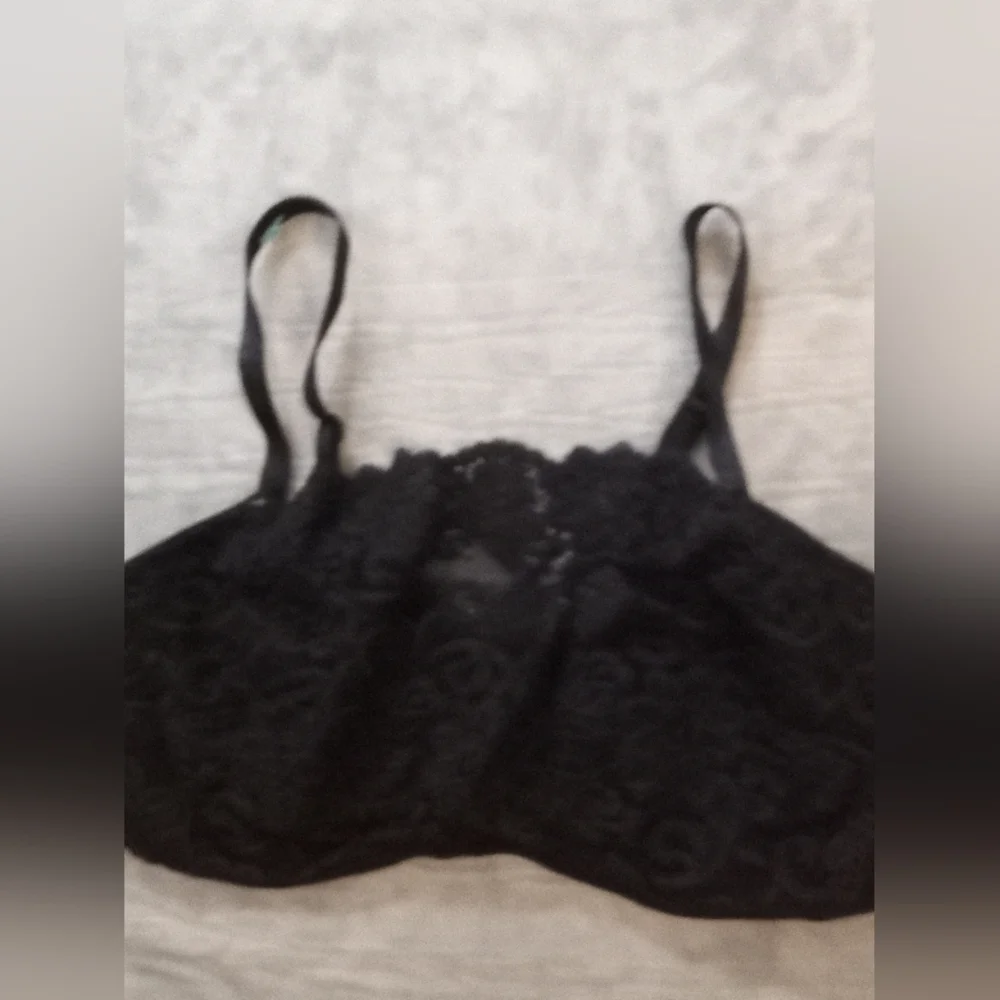 Olga Black Floral Lace Bandeau